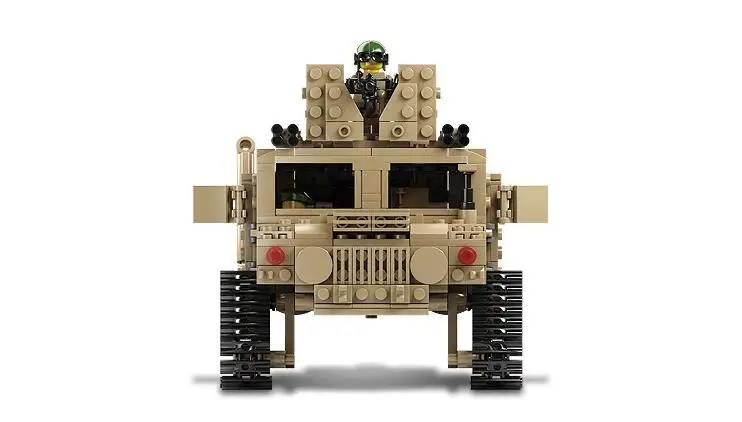 KAZI NEW 10000 Century Military M1A2 Abrams Tank Cannon Deformation hummer cars Building Free Shipping Blocks toys for children 9