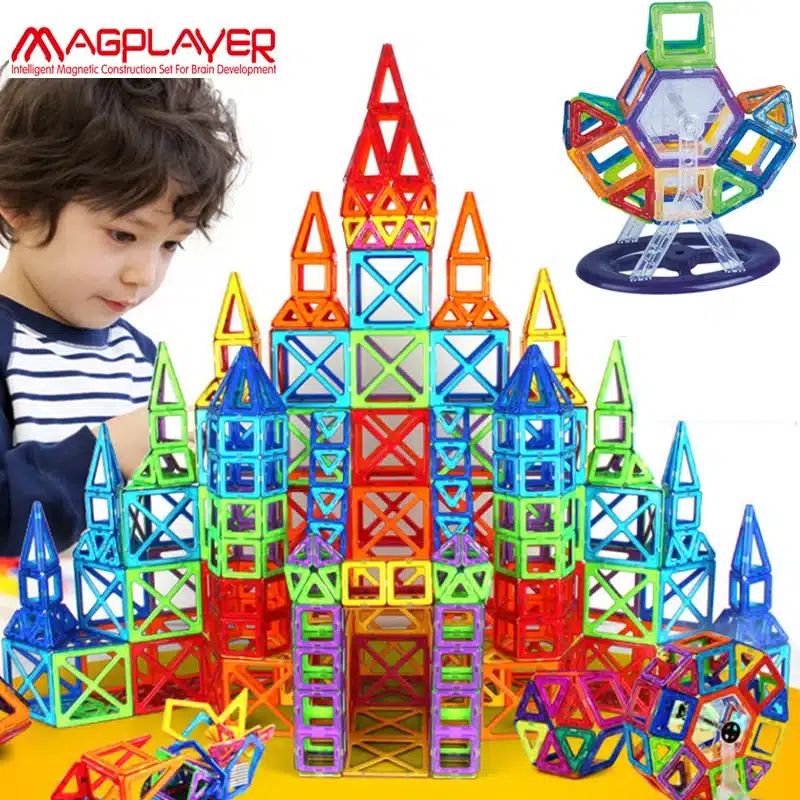 Magplayer 252pcs Magnetic Blocks Mini Magnetic Designer Construction 3D Model Magnetic Blocks Educational Toys For Children 17