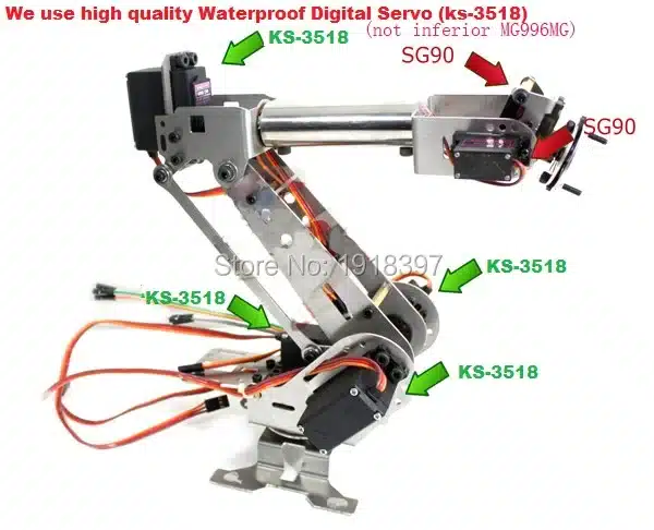 Fully Assembled 6 Axis Mechanical Robotic Arm Clamp for Arduino, Raspberry mor Dhl free shipping in some areas 11