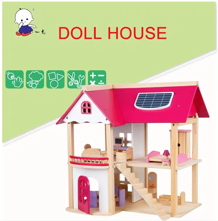 CUTEBEE Pretend Play Furniture Toys Wooden Dollhouse Furniture Miniature Toy Set Doll House Toys for Children Kids Toy 12