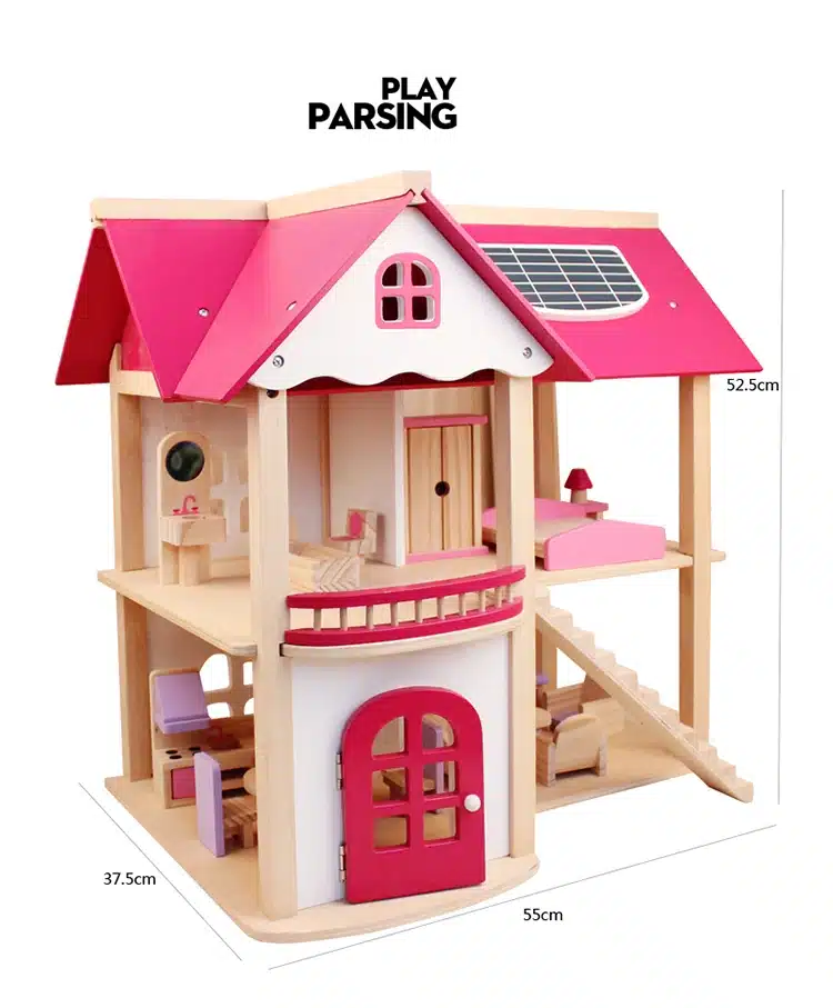 CUTEBEE Pretend Play Furniture Toys Wooden Dollhouse Furniture Miniature Toy Set Doll House Toys for Children Kids Toy 13