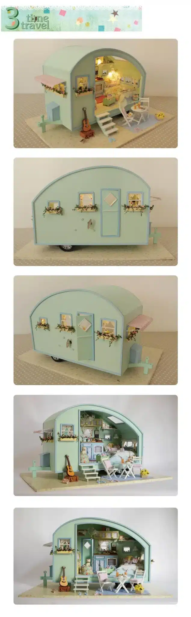 DIY Doll House Wooden Doll Houses Miniature dollhouse Furniture Kit Toys for children Gift Time travel doll houses A-016 14