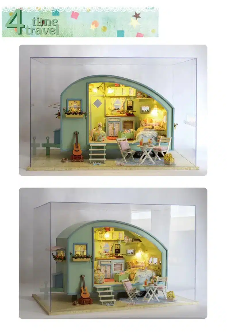 DIY Doll House Wooden Doll Houses Miniature dollhouse Furniture Kit Toys for children Gift Time travel doll houses A-016 15