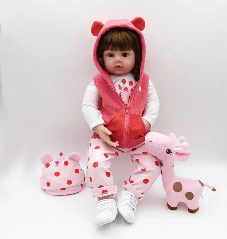 22" Lifelike Toddler Baby Bonecas Girl Doll House Vinyl Adora Bebe Reborn Menina de Silicone Christmas Toys Juguetes Brinquedos 15