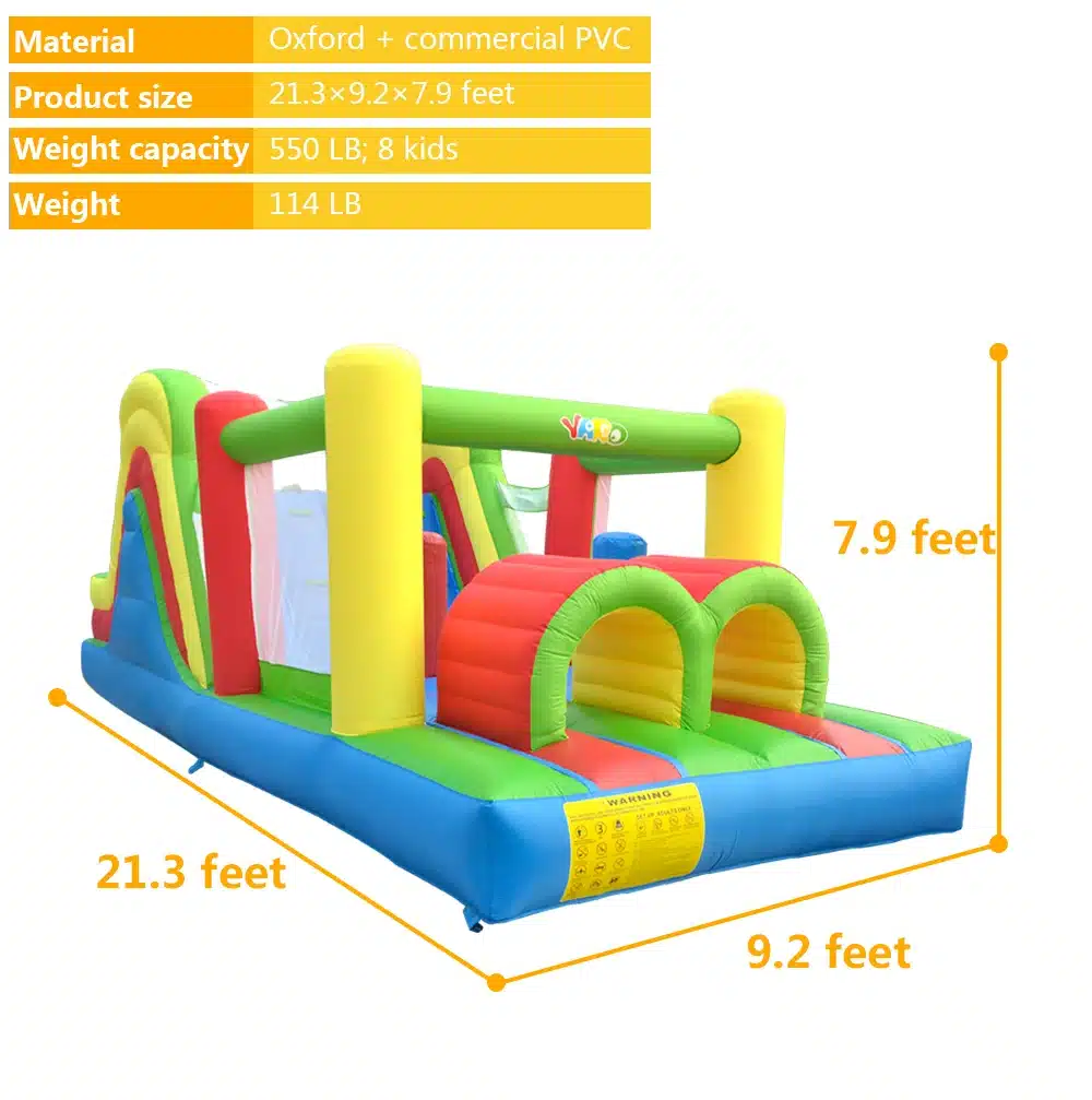 YARD Inflatable Bouncer Combo Slide Obstacle Course Jumping House Kids Trampoline Toys 10