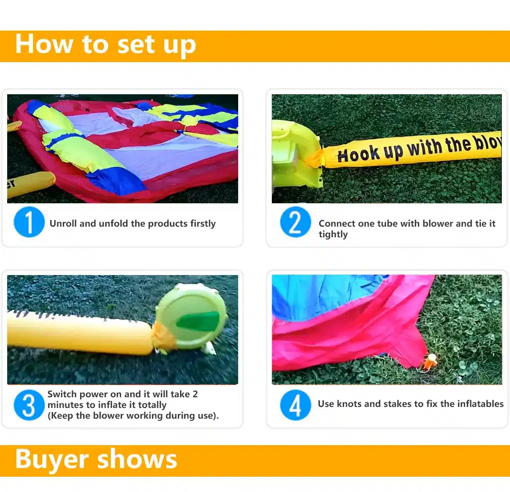 YARD Inflatable Bouncer Combo Slide Obstacle Course Jumping House Kids Trampoline Toys 15