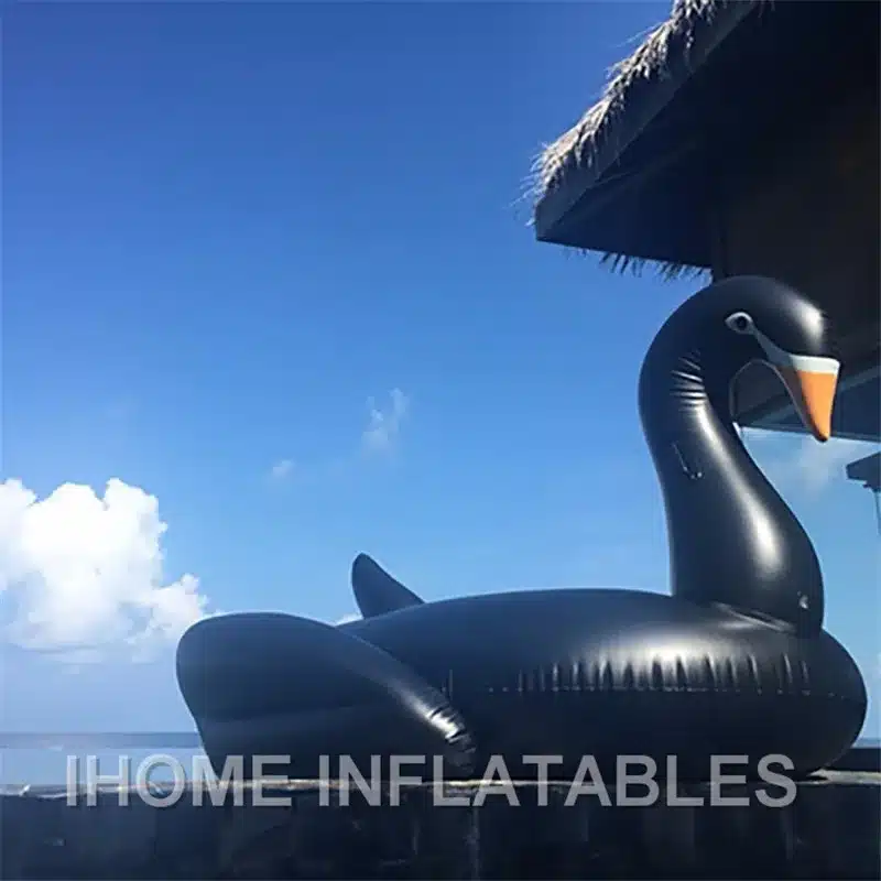 1.9m pvc black swan inflatable water float rider Summer Lake Swimming Water Lounge Pool float Kid Giant Rideable Swim Swan 3