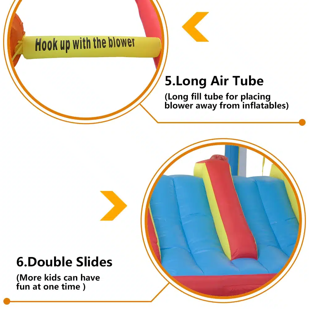 YARD Kids Bouncy Large Inflatable Jumping Castle Inflatable Bouncer Bounce House with Double Slides for Party 12