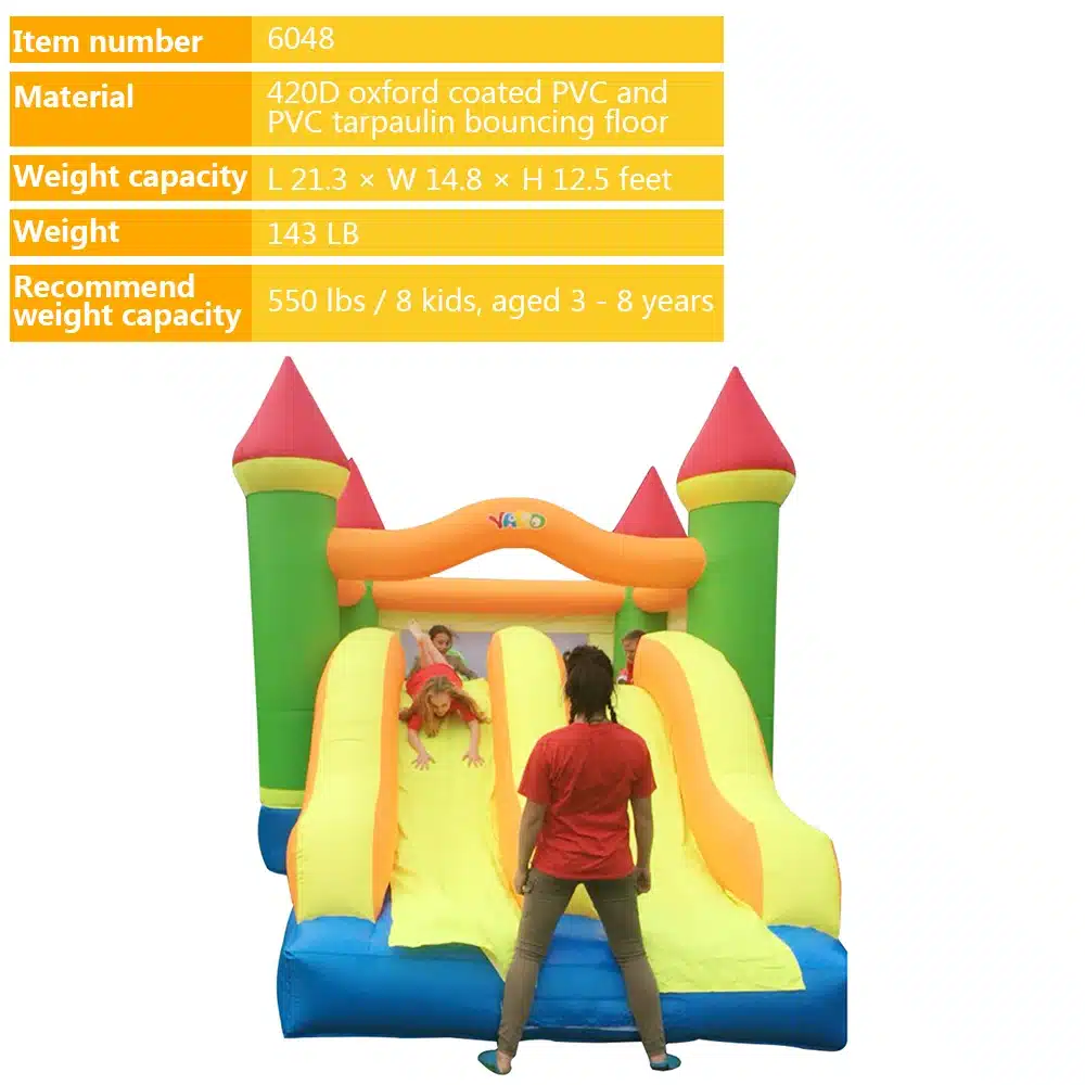YARD Nylon and PVC Inflatable Bouncer Trampoline Jumping Castle Party Home Used Bounce House Bouncy Castle With Slides for Kids 8