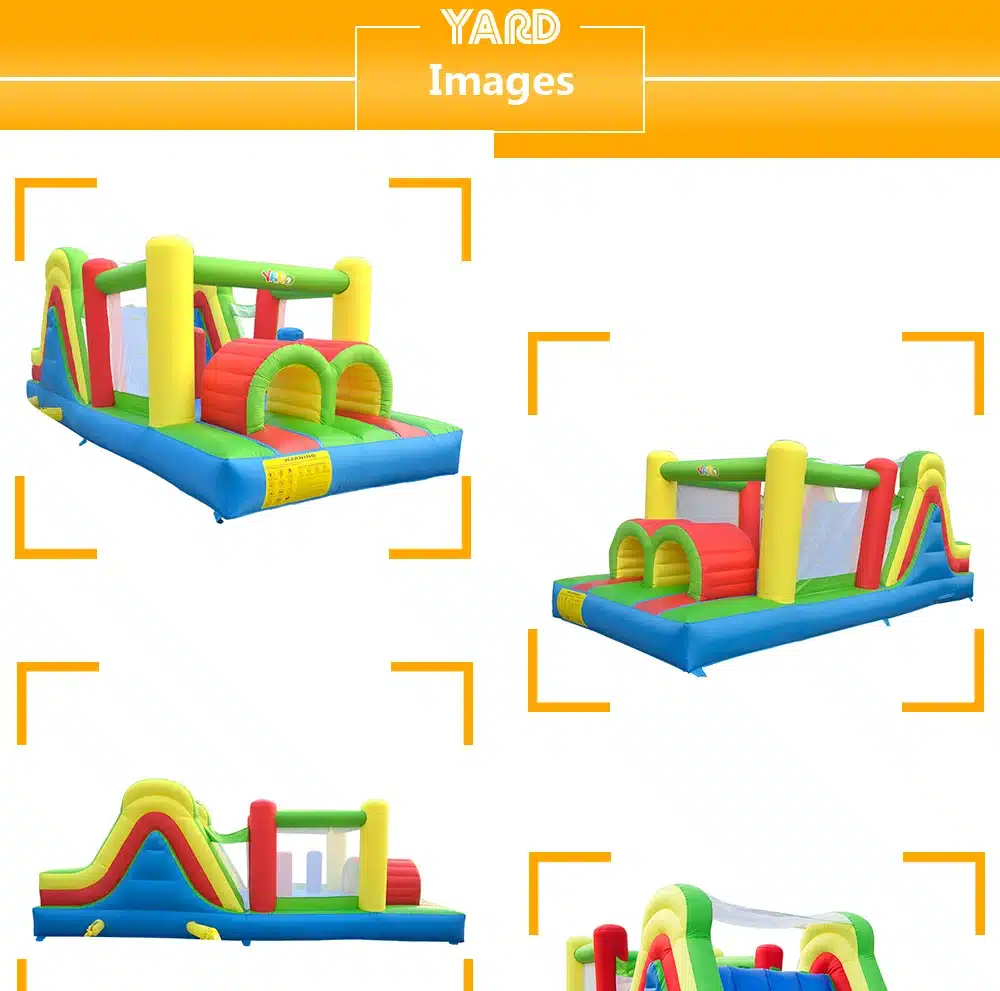 YARD Inflatable Obstacle Course Bounce House Jumping Castle for Children Funny Kids Bouncy Castle Toys for Kids With Blower 8