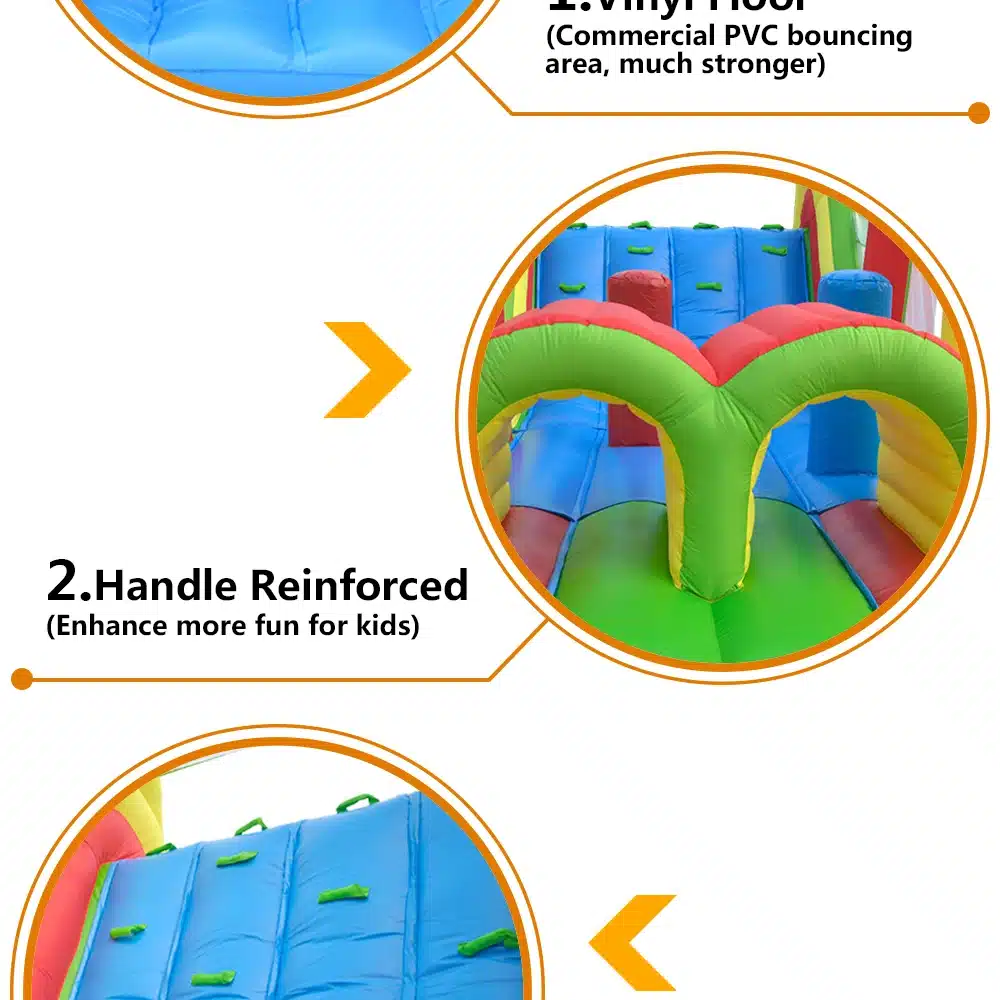 YARD Inflatable Obstacle Course Bounce House Jumping Castle for Children Funny Kids Bouncy Castle Toys for Kids With Blower 10