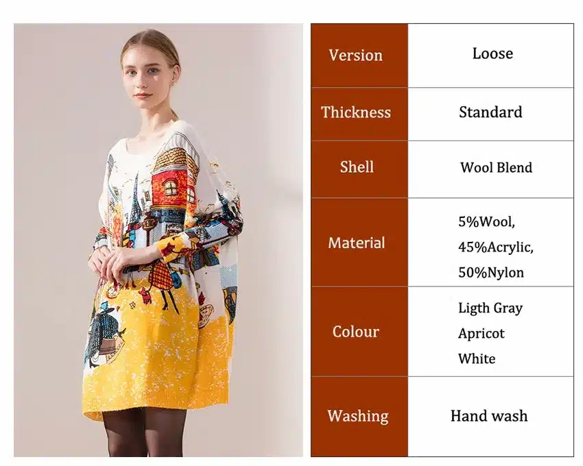New 2016 Autumn Winter Casual Long Christmas Sweater Dress Batwing Sleeve Printed Coat Women's Sweater Clothes Pullover Clothing 9