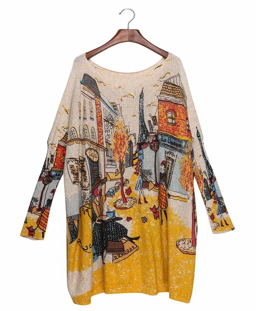 New 2016 Autumn Winter Casual Long Christmas Sweater Dress Batwing Sleeve Printed Coat Women's Sweater Clothes Pullover Clothing 29