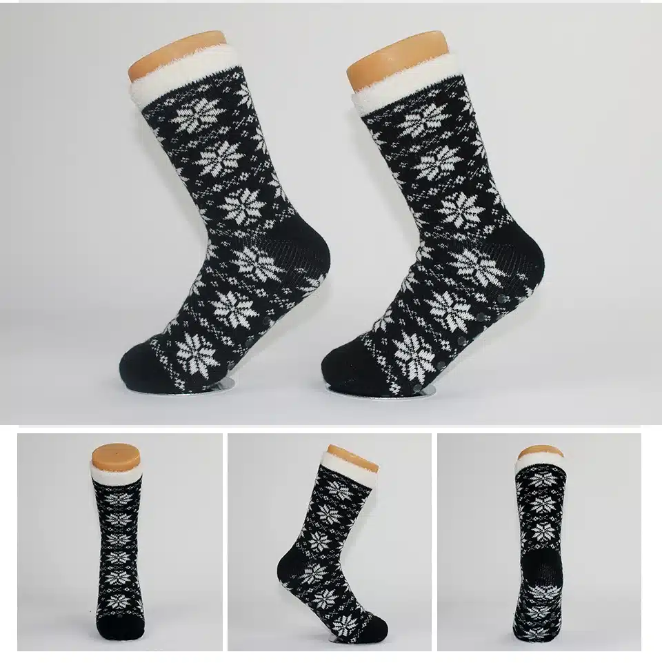 Nylon Lined Women Indoor Socks Layer Skid Home Reindeer Dual Crew Brand Christmas Winter Warm Soft Slipper Socks For Female 14