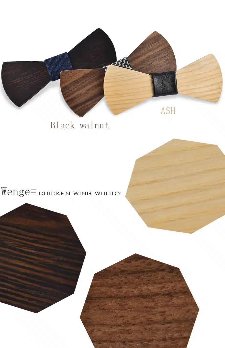 New 2016 Fashion design Personality Wooden Bow Tie Butterfly Ties For Men Jewelry Accessories Christmas present Wood Bow tie 6