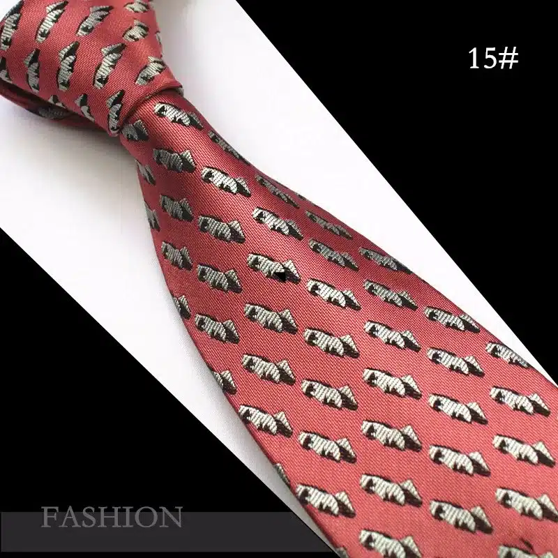 JEMYGINS Animal Mens Ties Silk Jacquard Weave Christmas Tie Slim Necktie Gravata Classic Fashion Business Wedding Tie For Men 42