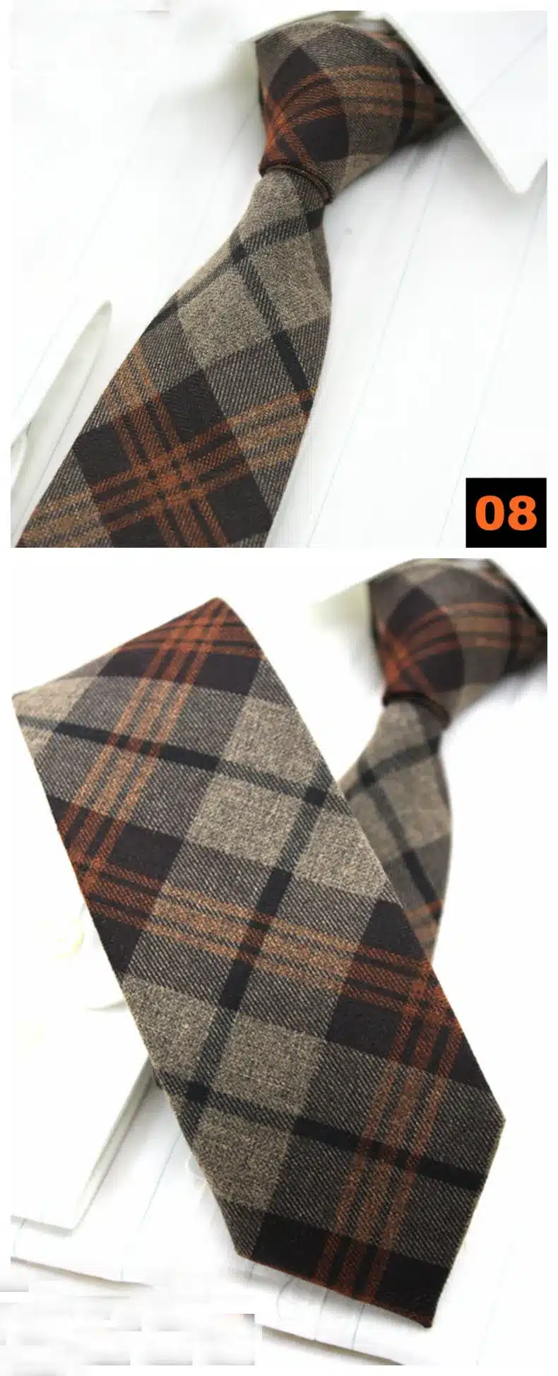 Mantieqingway Cashmere Neck Ties for Men Skinny Plaid Ties for Men Black Grey Solid Necktie Narrow Gravata for Men Christmas 23