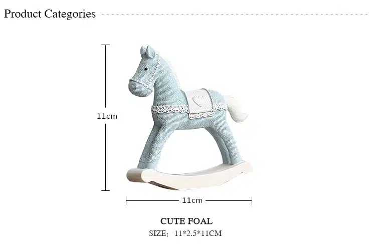 Miz Home Blue Horse Handmade Craft Toy for Children Roly-poly Gift for Kids Christmas Decoration Birthday Gift 7