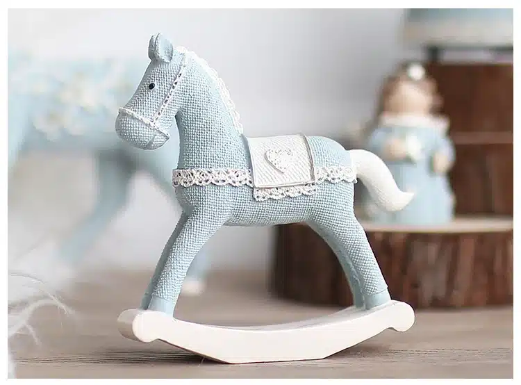 Miz Home Blue Horse Handmade Craft Toy for Children Roly-poly Gift for Kids Christmas Decoration Birthday Gift 11