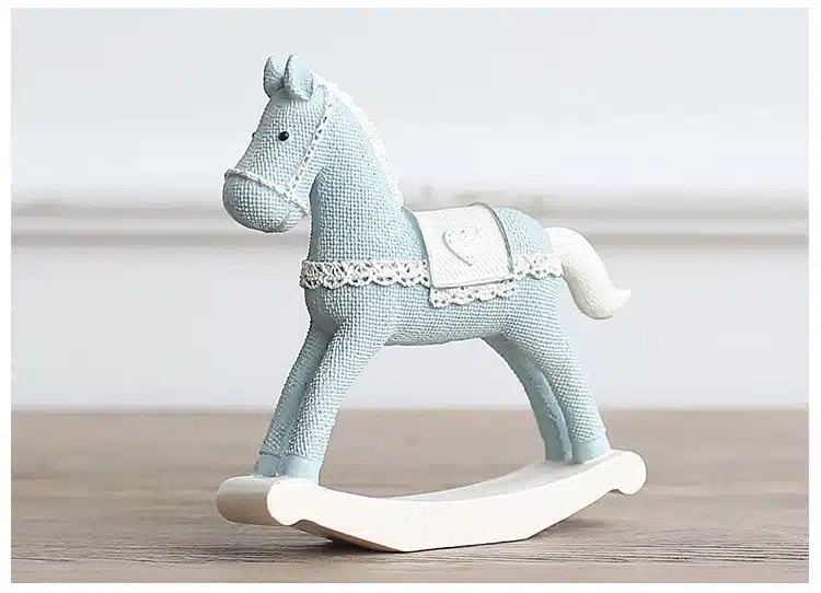 Miz Home Blue Horse Handmade Craft Toy for Children Roly-poly Gift for Kids Christmas Decoration Birthday Gift 13