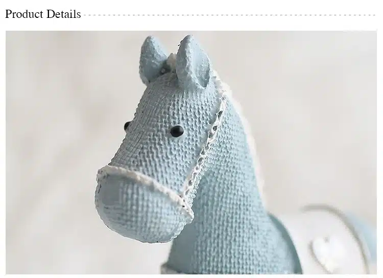 Miz Home Blue Horse Handmade Craft Toy for Children Roly-poly Gift for Kids Christmas Decoration Birthday Gift 15