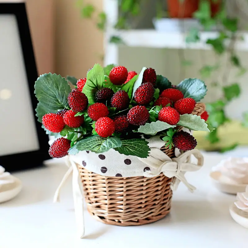 Floace Strawberry fruit rose flowers decoration flowers artificial flowers set 1