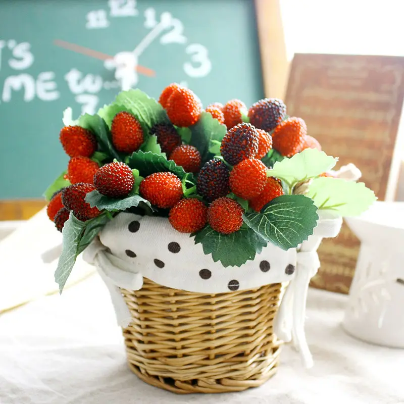 Floace Strawberry fruit rose flowers decoration flowers artificial flowers set 2