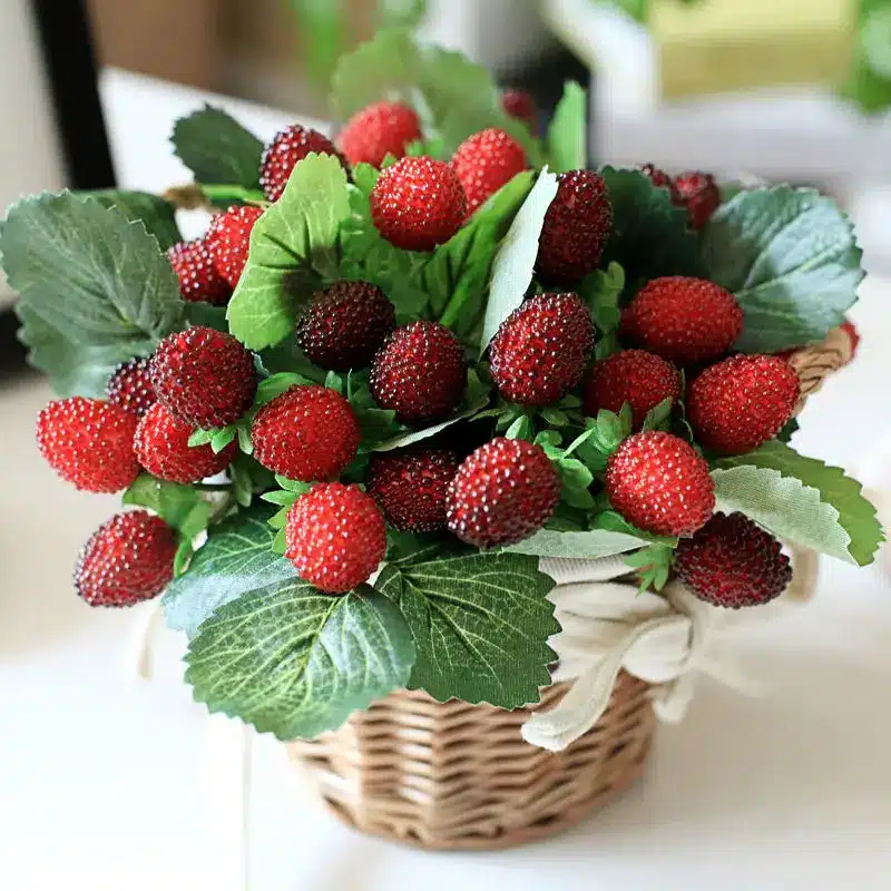 Floace Strawberry fruit rose flowers decoration flowers artificial flowers set 3
