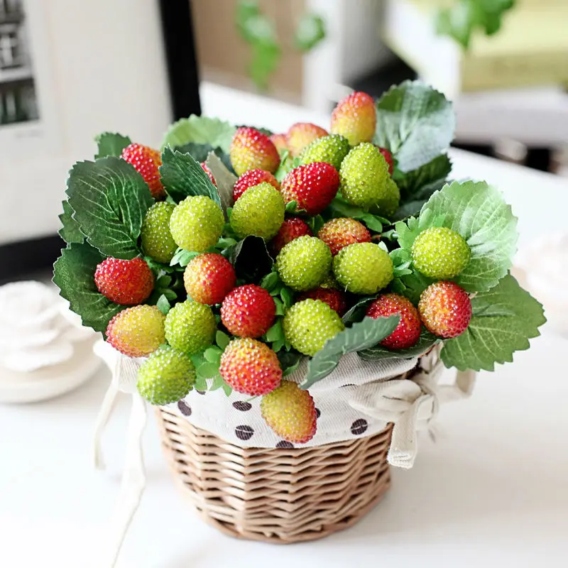 Floace Strawberry fruit rose flowers decoration flowers artificial flowers set 4