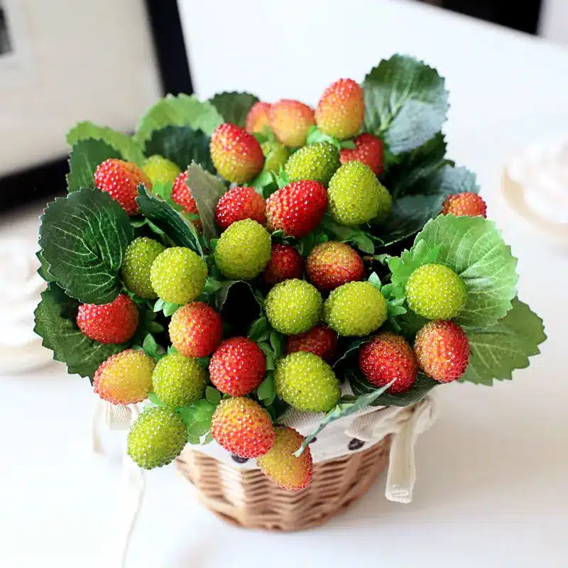 Floace Strawberry fruit rose flowers decoration flowers artificial flowers set 5