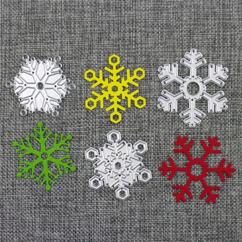 QITAI 3pcs/lot Snowflake Shape Christmas DIY Paper Cutter Cutting Die Metal Material Creative Decoration Scrapbooking D49 10