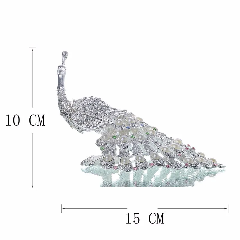 Sliver Peacock Women Ring Earring Jewelry Holder Trinket Box Stands Box Storage Wedding Jewelry Display Case Christmas Gift 5