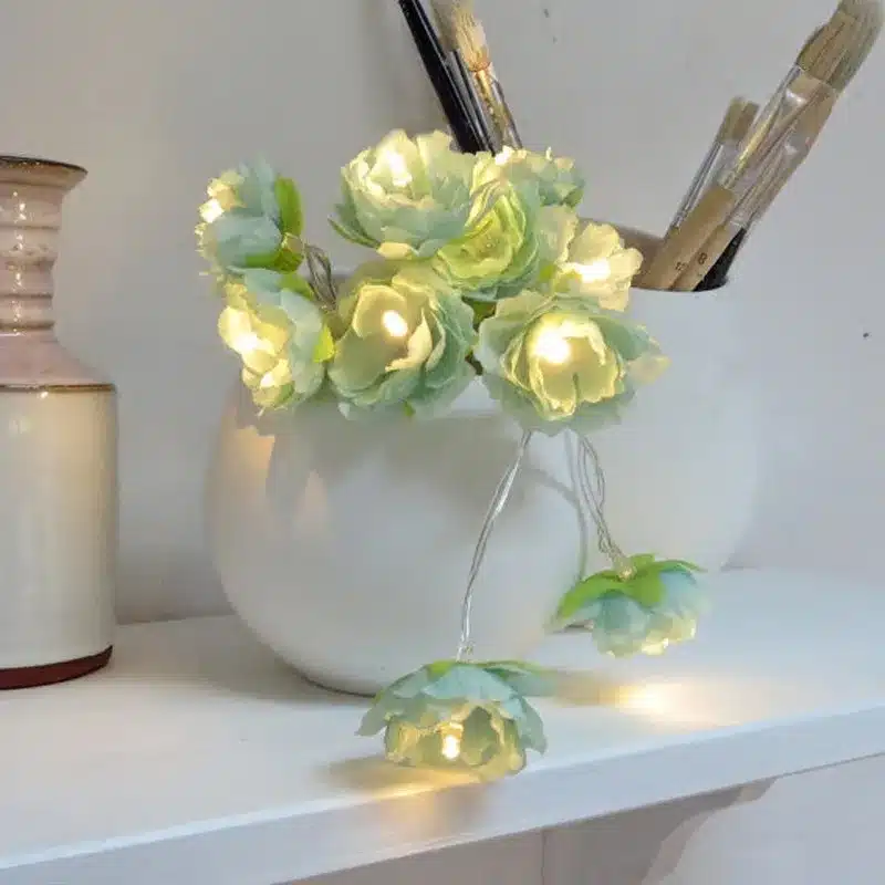 2M DIY 20LED Blue Flower Garland Lamp Led twinkle light flowers Christmas/wedding festival lights For Home Decoration 9