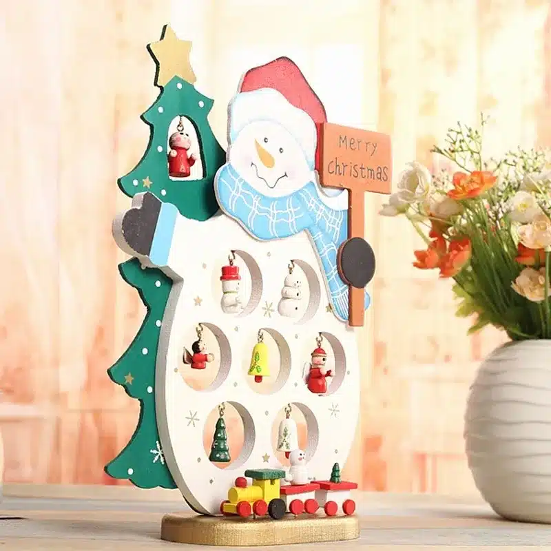 Free Shipping XMAS Gift 1pc mini table Decoration wood Christmas Snowman with ornament X'mas, More Than $100 TNT Free Shipping 11