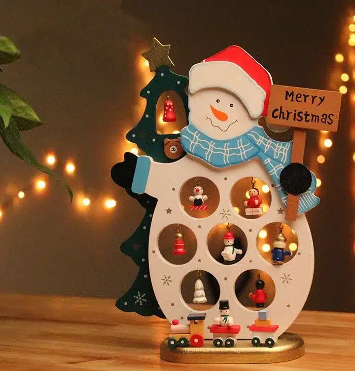Free Shipping XMAS Gift 1pc mini table Decoration wood Christmas Snowman with ornament X'mas, More Than $100 TNT Free Shipping 15