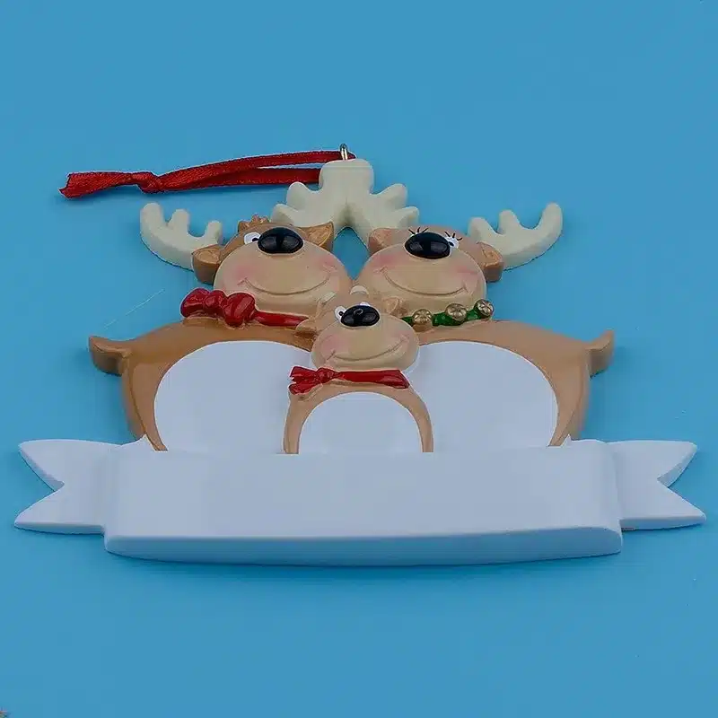 Reindeer Family Of 3 Resin Hanging Personalized Christmas Tree Ornaments As For Holiday Party New Year Gifts Decoration 13