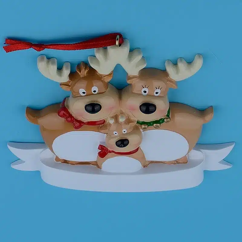 Reindeer Family Of 3 Resin Hanging Personalized Christmas Tree Ornaments As For Holiday Party New Year Gifts Decoration 14
