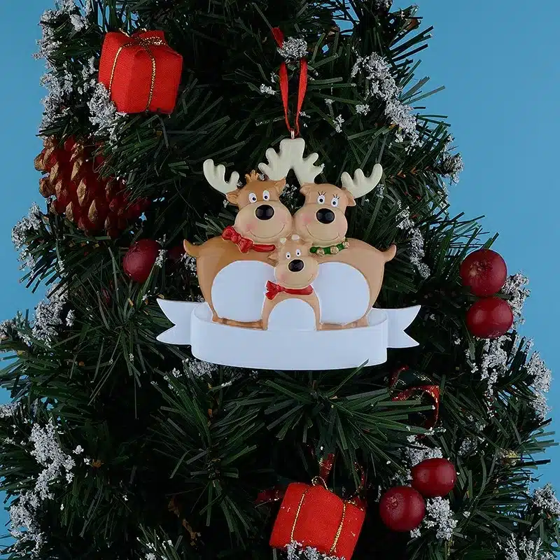 Reindeer Family Of 3 Resin Hanging Personalized Christmas Tree Ornaments As For Holiday Party New Year Gifts Decoration 15