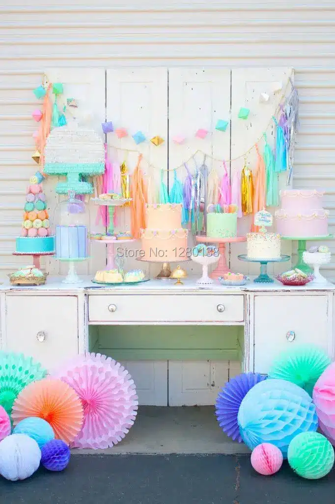 Black Gold White Party Decorations Tissue Paper Pom Pom Honeycomb Ball and Paper Lantern Foil Star&Latex Balloon for Party Favor 2