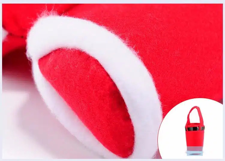 10 Pcs Merry Christmas Gift Treat Candy Wine Bottle Bag Santa Claus Suspender Pants Trousers Decor Christmas Gift Bags 13