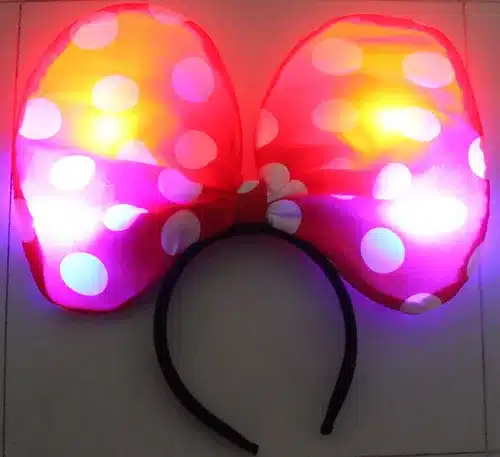 Costume Leds Led Clothes 10pcs/lot Led Party Flashing Hair Bows Lights Butterfly Bow Headwear Toys For Decoration Supplies 1