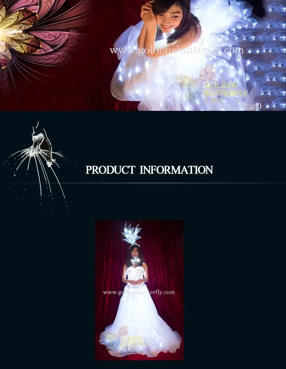 LED Wedding Dress Luminous Suits Light Clothing Glowing Wedding Skirt For Women Ballroom Dance Dress Ladies Accessories 1