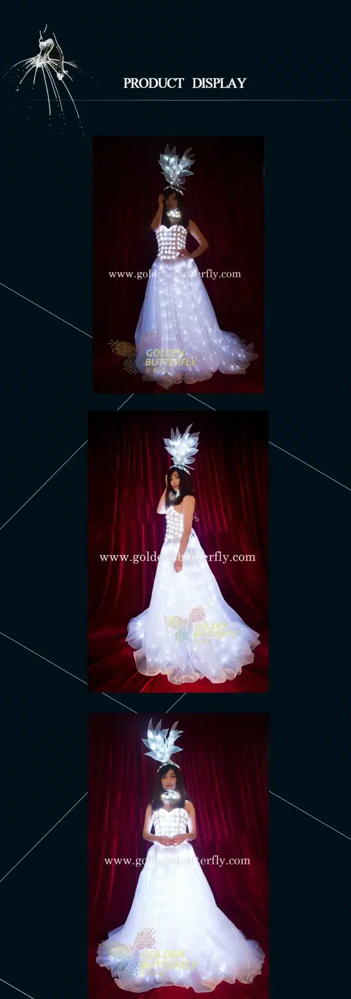 LED Wedding Dress Luminous Suits Light Clothing Glowing Wedding Skirt For Women Ballroom Dance Dress Ladies Accessories 3