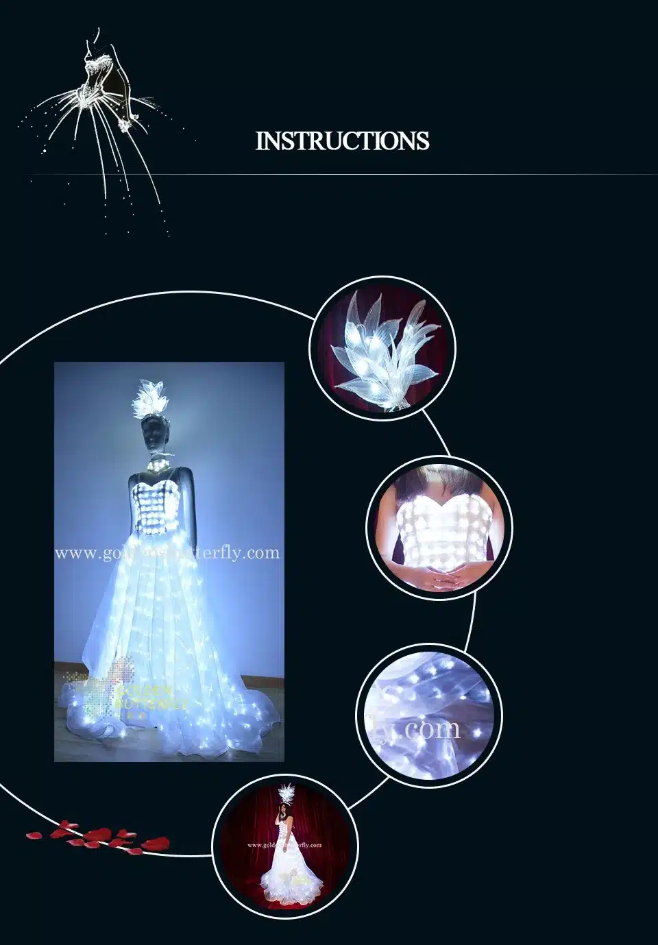LED Wedding Dress Luminous Suits Light Clothing Glowing Wedding Skirt For Women Ballroom Dance Dress Ladies Accessories 6