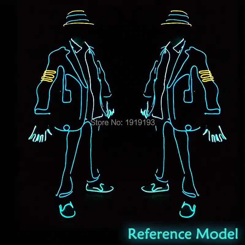 New Fashion LED/EL Clothes Luminous Costumes EL Suits Light up Gloves Shoes Glowing Clothing Men Clothes Dance holiday lighting 11
