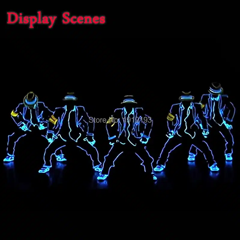 New Fashion LED/EL Clothes Luminous Costumes EL Suits Light up Gloves Shoes Glowing Clothing Men Clothes Dance holiday lighting 13