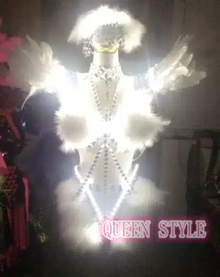 Feather Crystals Rhinestones Wings Led Suit Performance Led Costume For Dancing 2