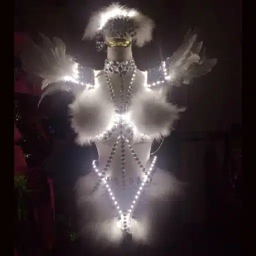 Feather Crystals Rhinestones Wings Led Suit Performance Led Costume For Dancing 1