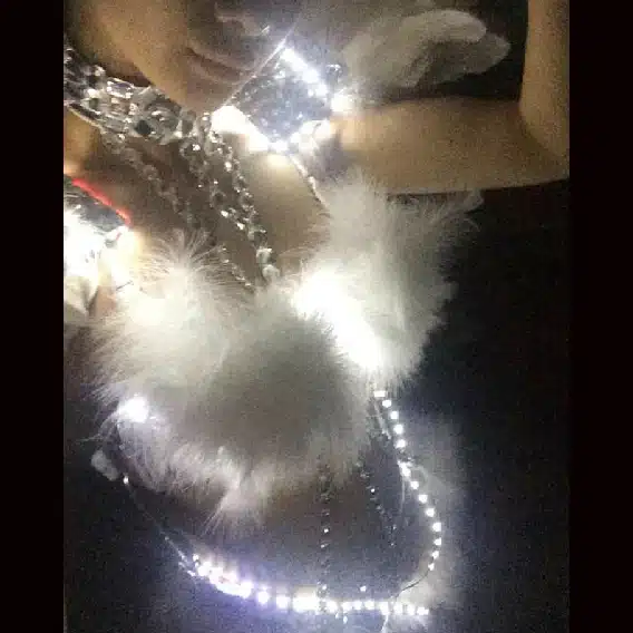 Feather Crystals Rhinestones Wings Led Suit Performance Led Costume For Dancing 4
