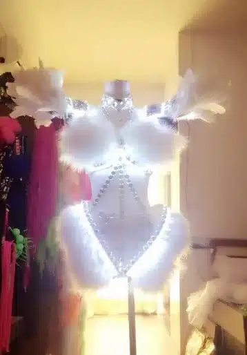 Feather Crystals Rhinestones Wings Led Suit Performance Led Costume For Dancing 9